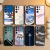 Graffiti Travel Airplane Pattern  Phone Case For Samsung S26,S25,S24,S23,S22,S30,S21,Ultra,Plus,FE 5G Black Soft Cover