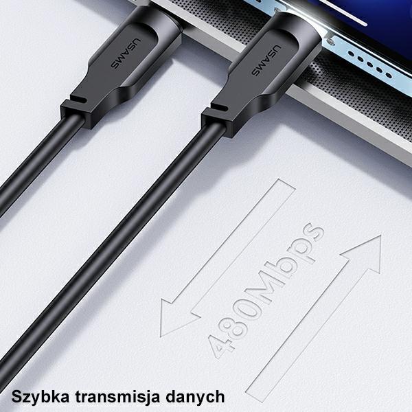 Usams Kabel Usb-C Na Lightning 20W 1,2Mpd Fast Charging Lithe Series Czarny/Black Sj566Usb01 (Us-Sj566)