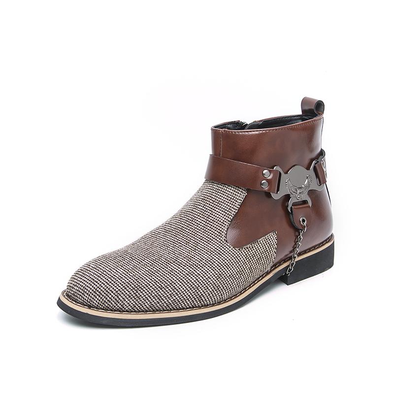 

Luxury Brand Men s Ankle Boots Trend Blue Men s Business Formal Shoes Winter Casual High Top Shoes Wear-resistant Big Size 38-48 38