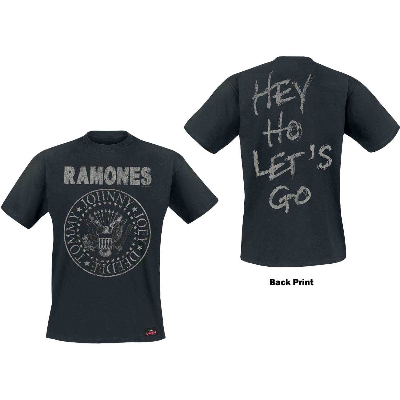The Ramones Logo Seal Hey Ho Official Merchandise T-shirt MLXL2XL New M