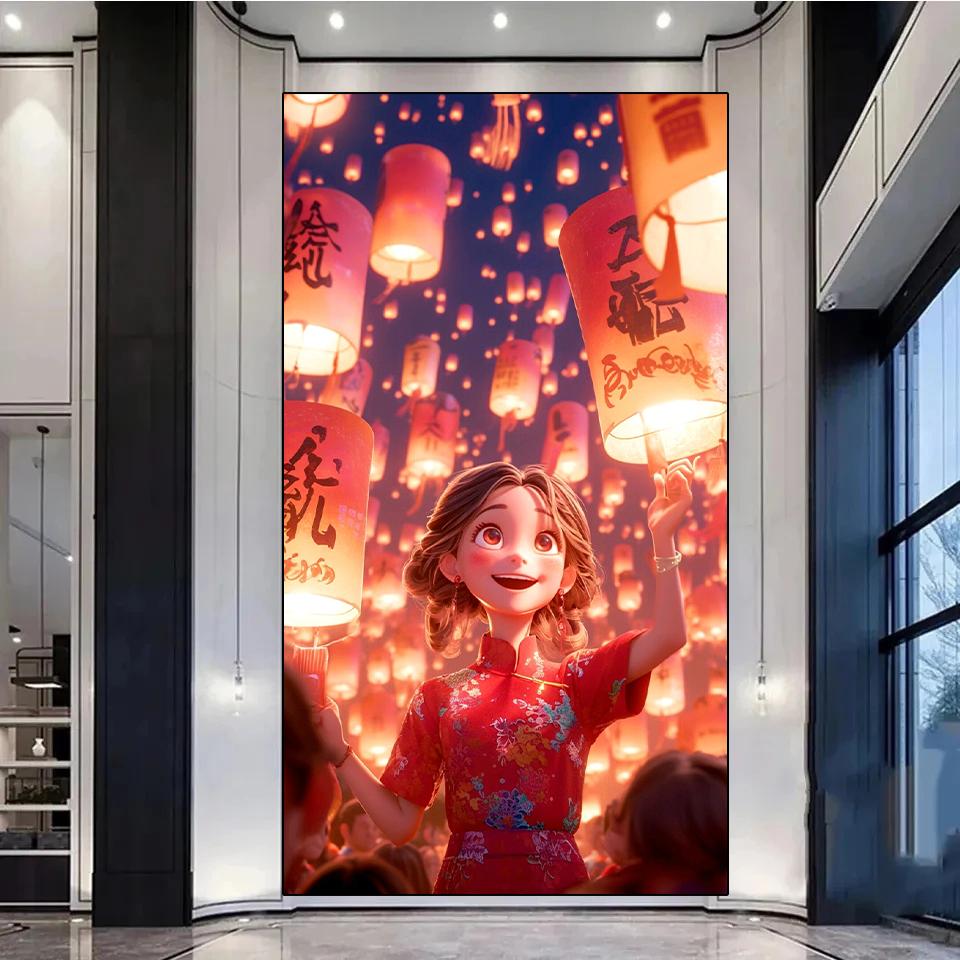 5D Cartoon Diamond Painting Anime Character Landscape Full Round Square Mosaic Embroidery Cross Embroidery Set Home Decoration