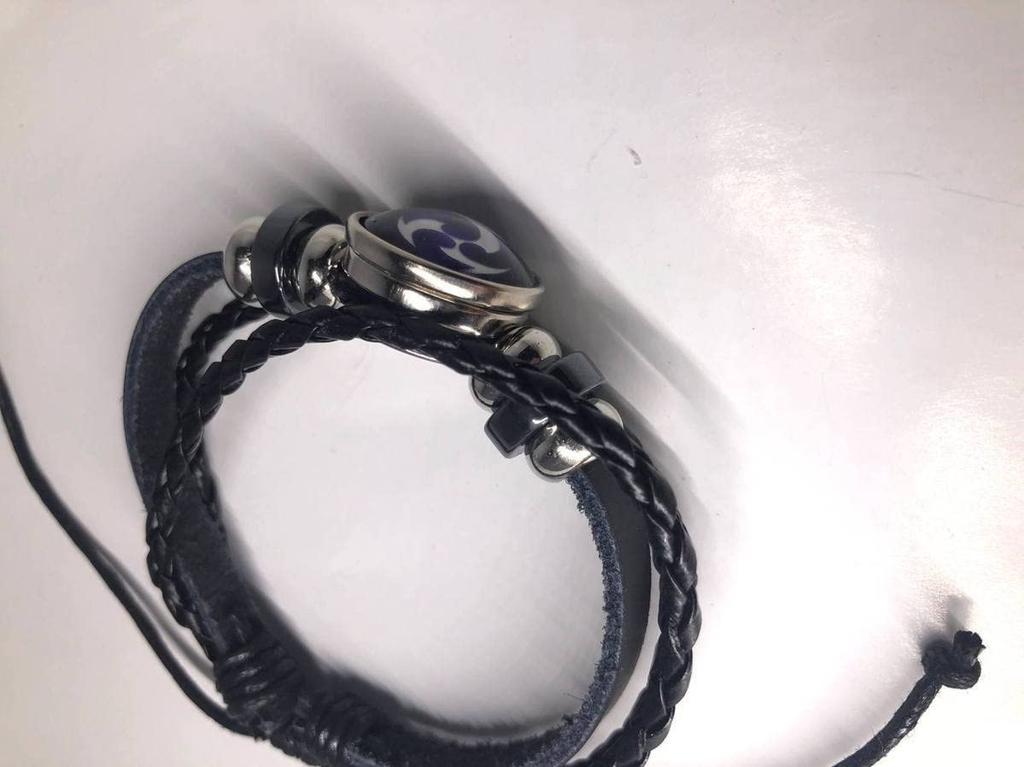 TiproPechka Genshin Impact Eye of God Lightning Bracelet, Braided, Elemental Magical Organ, 7 Heavenly Gods Statue, Cosplay Accessory