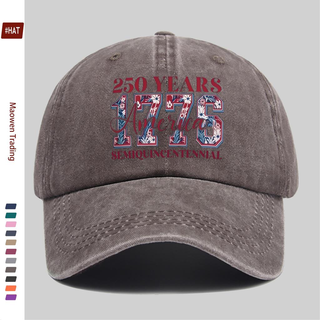 Pc Th Anniversary Commemorative Printed Baseball Cap Meter Floral Pattern Print Sun Hat Comfortable and Lightweight