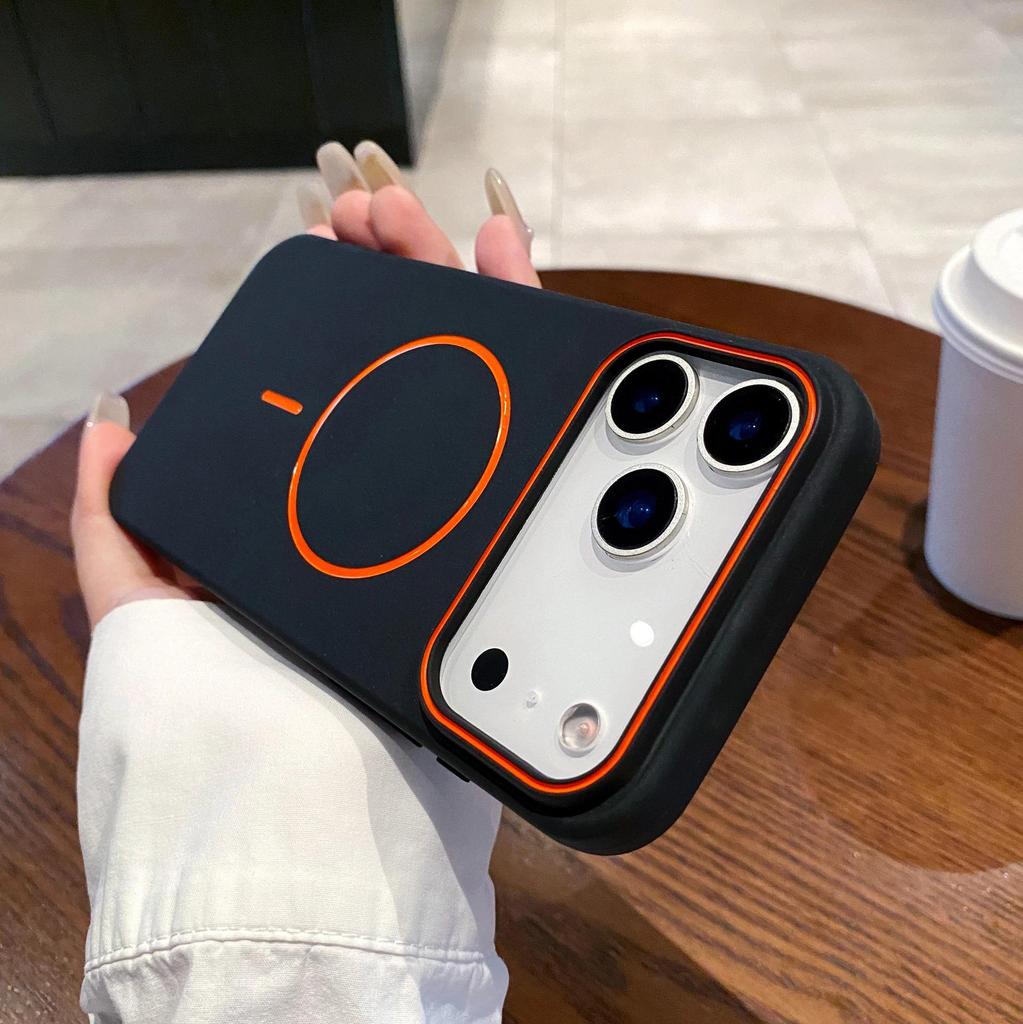 Potrivit pentru Apple 17 Pro Max & iPhone 16E: Husă subțire mată anti-cădere cu inel magnetic și textură cu senzație de piele.