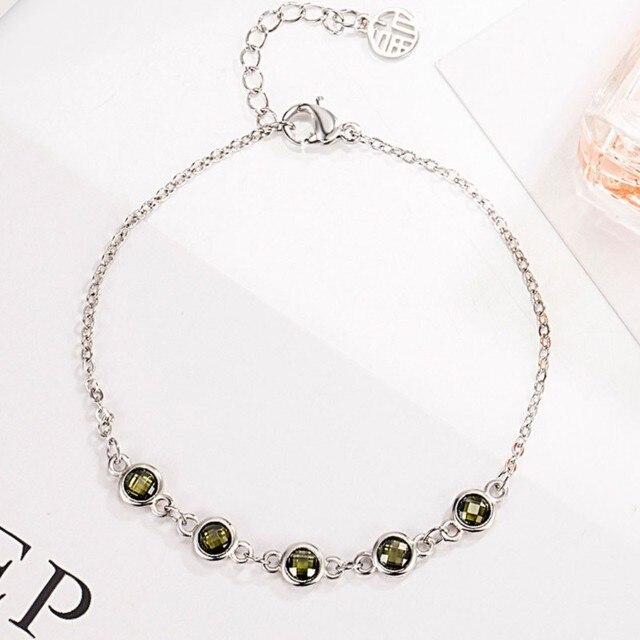 

ANENJERY красочный браслет-цепочка с цирконием для женщин, простые модные ювелирные аксессуары ручной работы