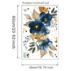 Kreative Blaue Blume Wandaufkleber Selbstklebend Abziehen und Aufkleben Dekor für Wohnzimmer Schlafzimmer Flur Heim Innendekoration