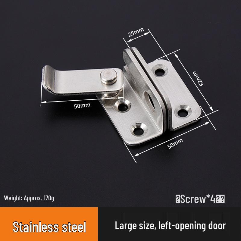 90° Stainless Steel Sliding Door Latch Bolt for Pet Cages – Anti-Theft Safety Lock
