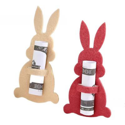 6Pcs DIY Easter Rabbit Cash Holder Unique Cotton Cloth Bunny Money Holder Ornaments Easter Money Holder Cards