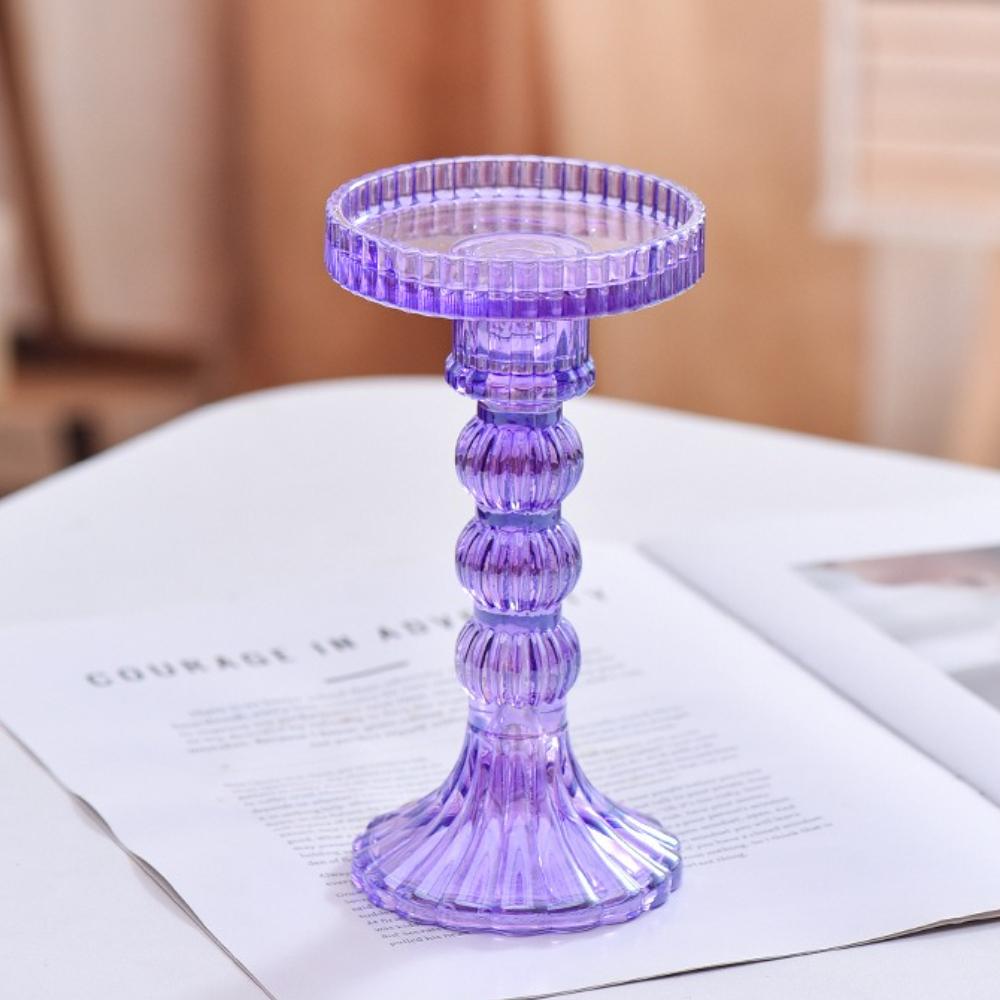 Creative Christmas Light Luxury High Footed Glass Candleholder Home Candleholder Base Romantic Wedding Table Creative Home Decor