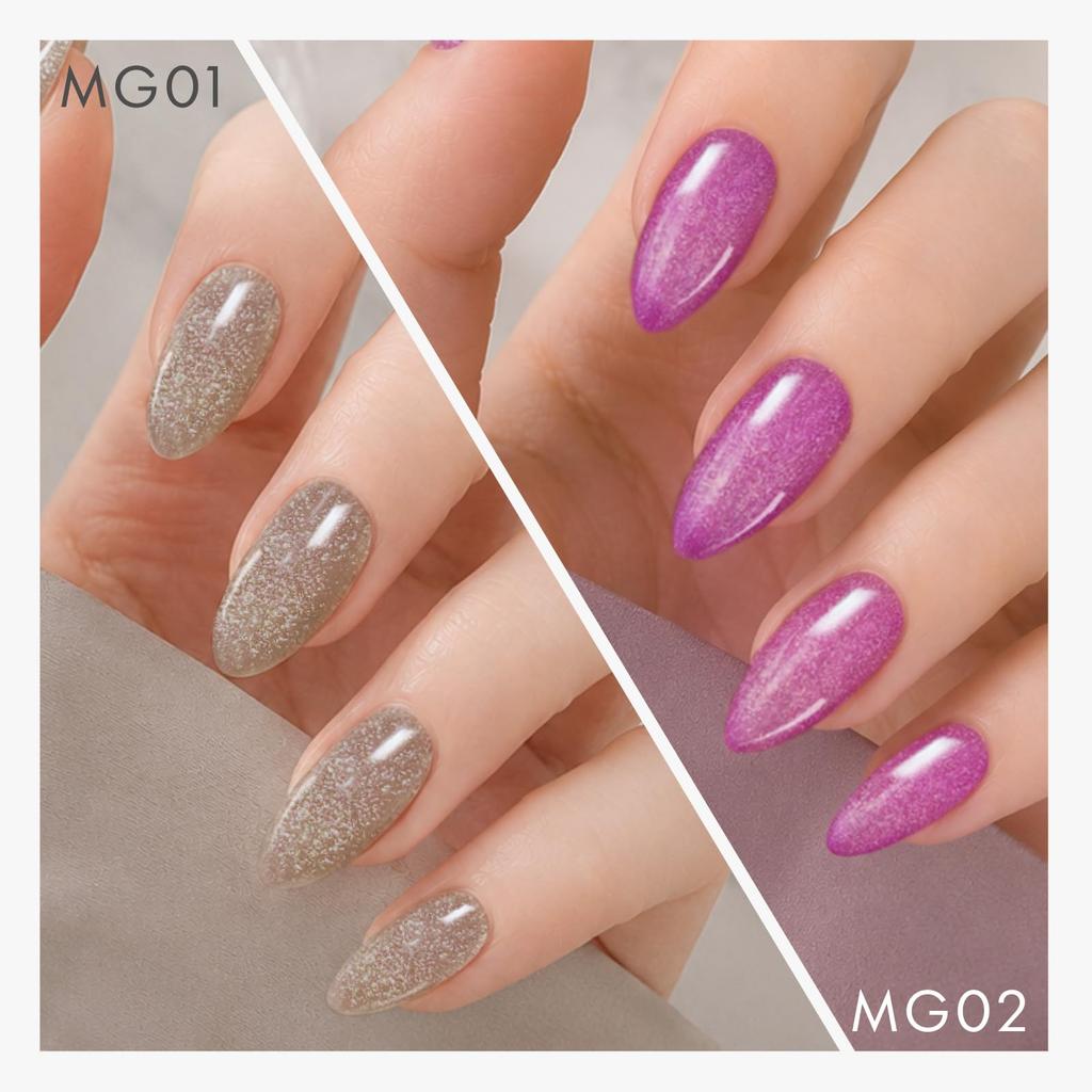 Magnetic Nail Gel Nail Polish 6-Color Set, 15ml, HEMA-Free, UV/LED Compatible, Supervised by Nail Artist ASKA, Magnetic Color Gel, Cat Eye Gel, Large