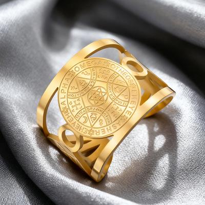 Dawapara Enochische Magie Erzengel Ring Verstellbar Salomon Kabbala Schutz Amulett Edelstahl Schmuck