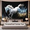 Horse (32) Theme Personalized Tapestry Custom Name Text Wall Hanging Tapestry Home Background Decoration