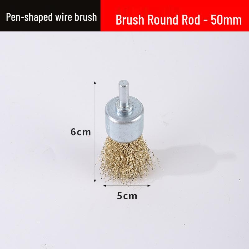 Electric Wire Brush Head with Handle for Rust Removal - 6mm Grinding Wheel Attachment