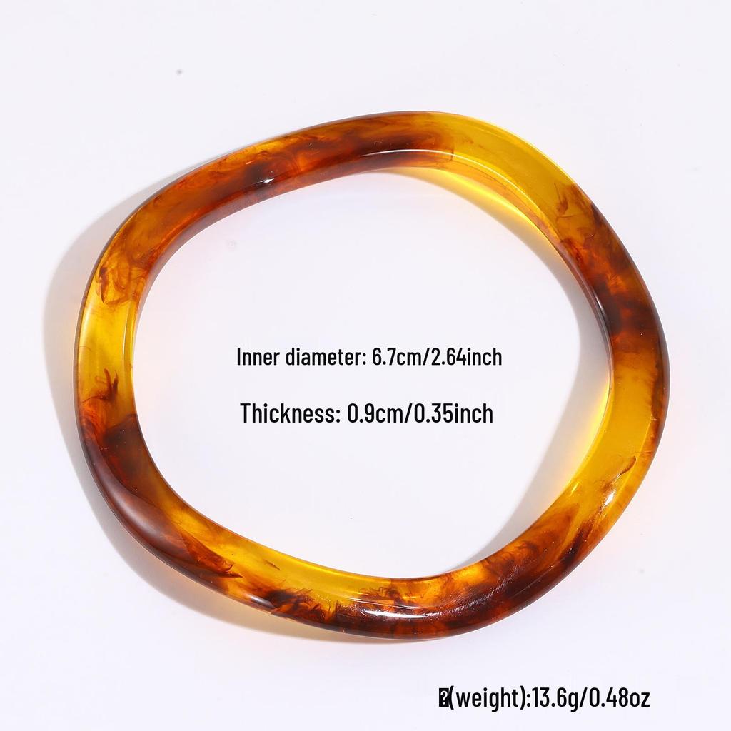 Europese & Amerikaanse Retro High-End Semi-Transparant Ovaal Hars Armband voor Meisjes