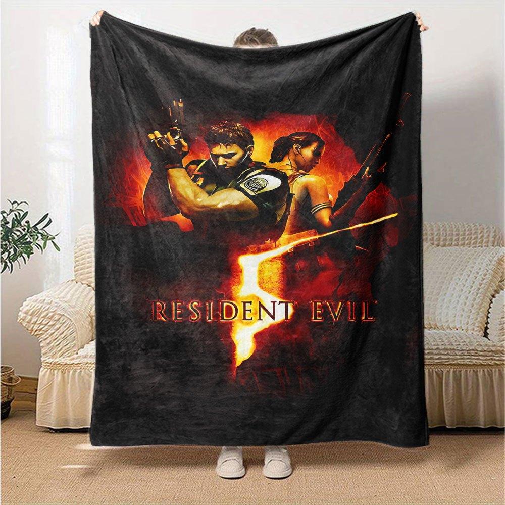 1ks Deku Resident Evil 10 Měkká teplá přehozová deka pro domácnost, kancelář, cestování Celoroční útulné povlečení Dárek, Útulný kancelářský doplněk