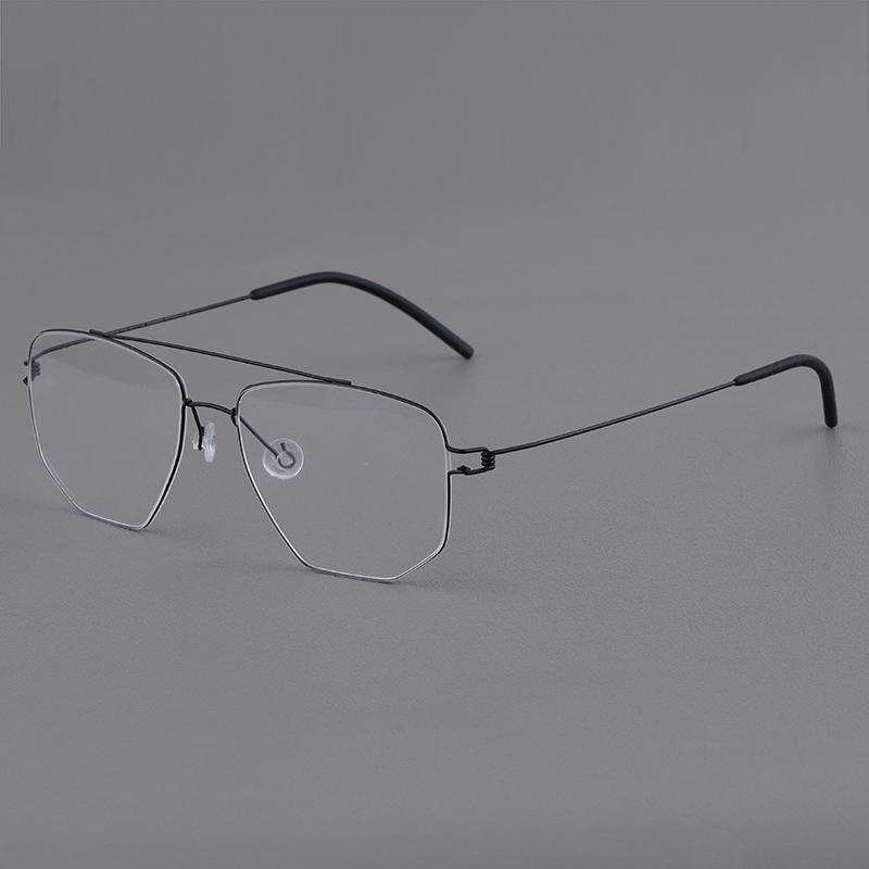 Denmark Men Double Beam Glasses Frame EDWIN Fashion Square Titanium Ultralight Eyeglasses Women Screwless Business Retro Eyewear