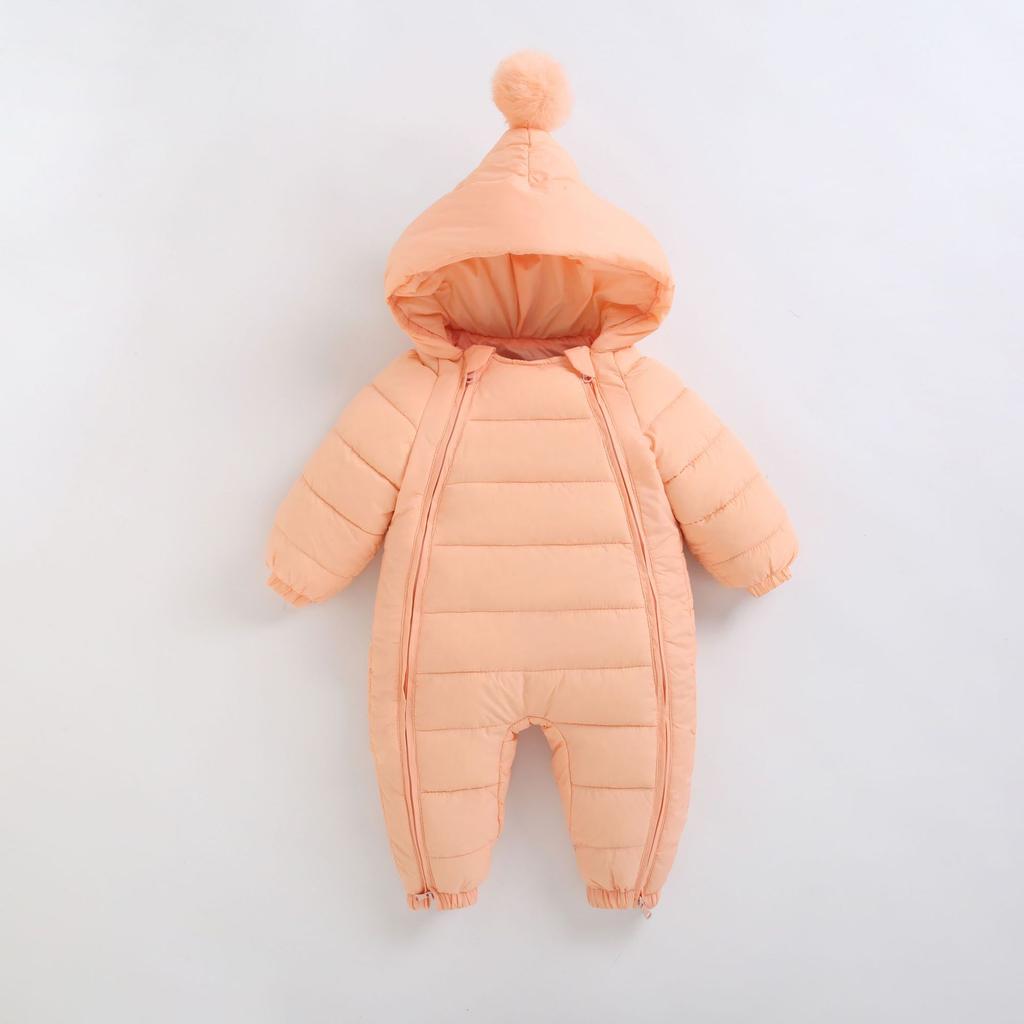 Baby Jumpsuit Winter Plush Thick Hooded Down Climbing Suit  Babies Clothes Cotton Jacket