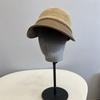 Rabbit Fur Knitted Splicing Leather Brim Equestrian Hat Autumn and Winter Women's Literary and Artistic Face Small Peaked Cap Tide