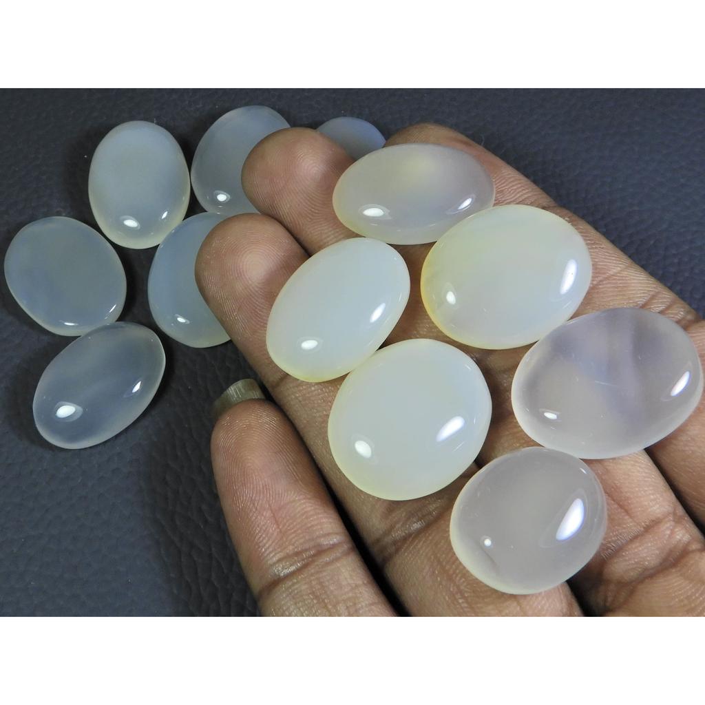 280Cts. Natural Onyx Agate Ring Size Oval Cabochon Loose Gemstone 12Pcs Lot A-644