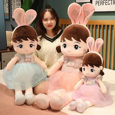 45 cm Kawaii Plüsch-Mädchenpuppen mit Kaninchenohren, weich gefüllte Puppen, schöne Plüschtiere, Mädchenspielzeug, Kindergeburtstagsgeschenk, Valentinstag