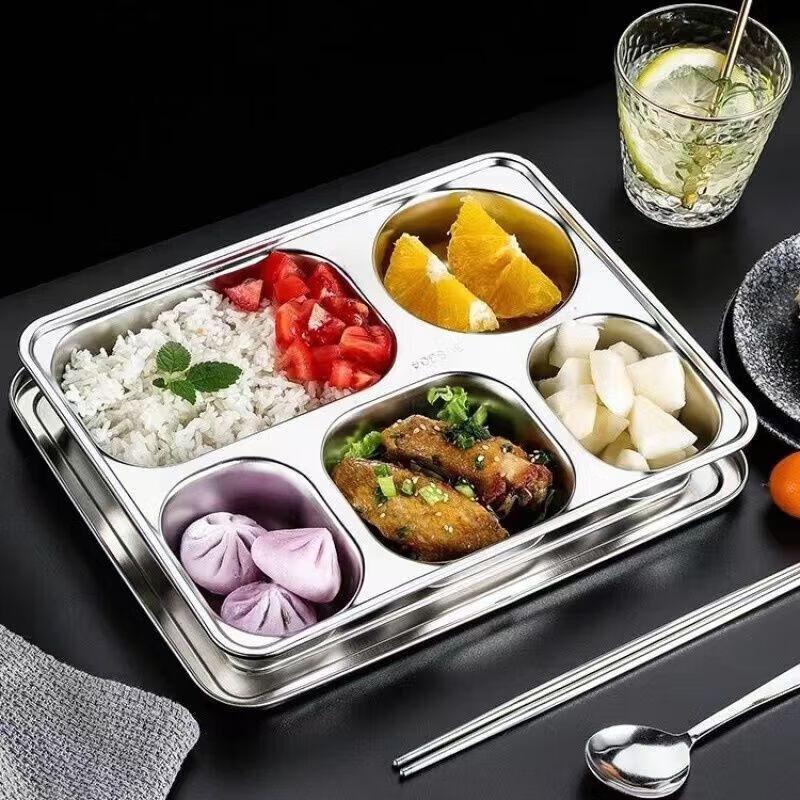 304 Stainless Steel Rectangular Divided Lunch Tray