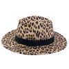 Ladies Leopard Print Big Brim Top Hat Felt Hat Wool Jazz Hat Gentleman's Hat JDL-