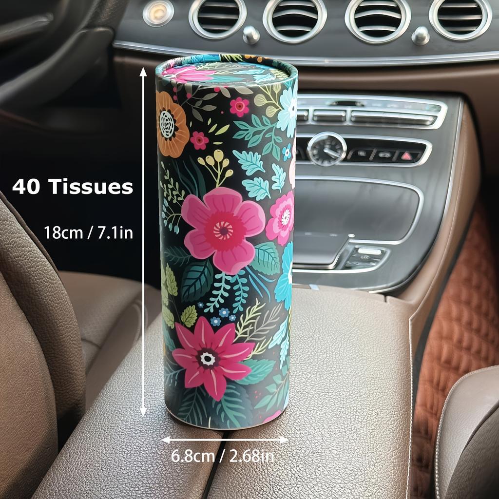 1PC Printed car mounted paper towel cylinder paper towel barrel car seat type cylindrical car paper towel barrel