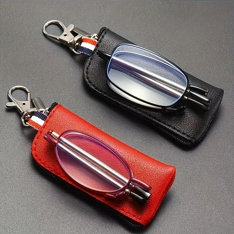 2PCS Portable Reading Glasses Square Design Foldable Portable Storage Bag for Both Men and Women +1.0 To+4.0 Times Larger