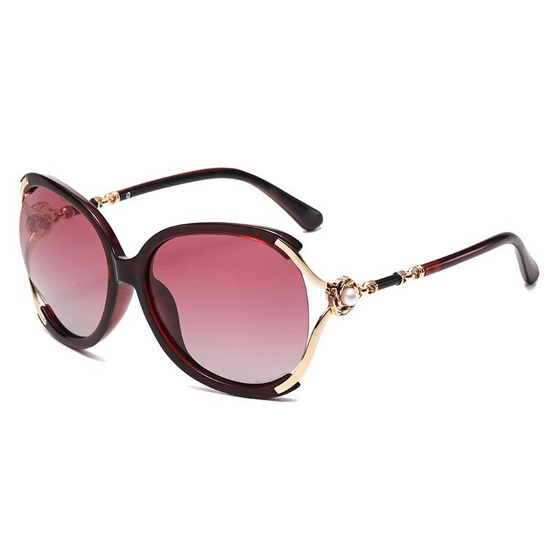 Large Frame Personalized Sunglasses Women Fashion Pearl Decor UV Resistant Stylish Glasses for Women
