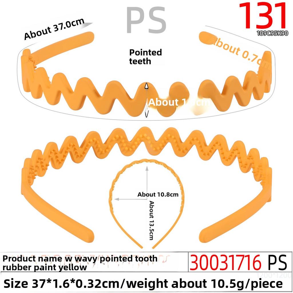 Wavy Pointed Teeth Face Wash Hair Band Mask Application Tooth Anti-slip Hair Pressing and Breaking Hair Band Hair Clip