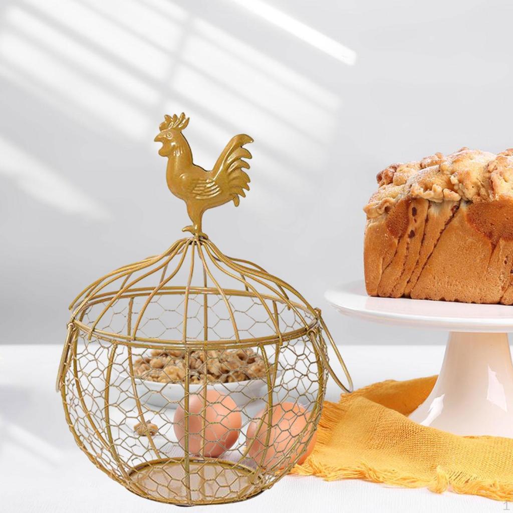 Decorative Egg Storage Basket with Handle for Dining Table Use