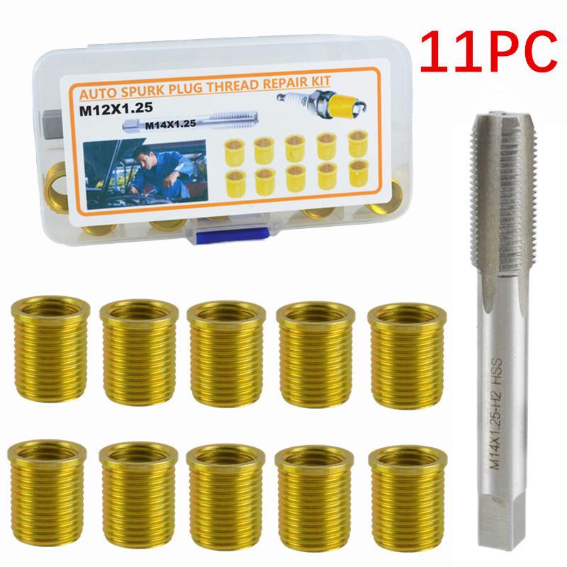 11-Piece M12*1.25 Spark Plug Thread Repair Inserts & Screws Set