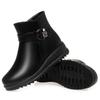 4cm Comfortable Fashion Flat Platform Shoes Winter Snow Boots 2025 Med Heels Soft Leather Short Fur Plush Ankle Botas Office Mom
