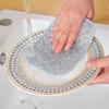 5Pcs Double-Side Wiping Rags Reusable Kitchen Cleaning Cloths Microfiber Dishcloths  Home Use