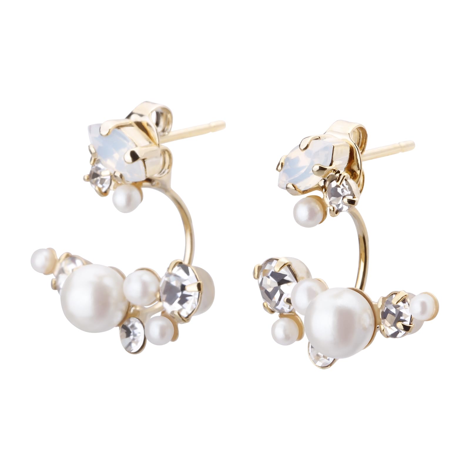 

Сережки LOKUMI Виготовлено в Японії Кристал Preciosa Гіпоалергенні Застібка-пусет Сережки Біжу Перли Біжу Сережки Елегантний Квітковий Букет Популярні Без Нікелю