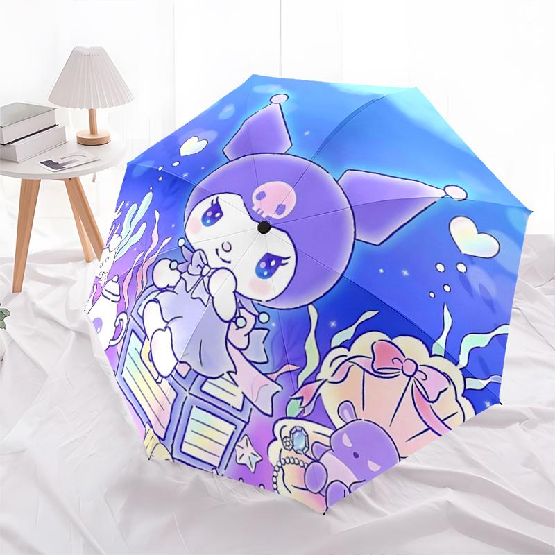 

1pc Underwater Adventure: Cute Skull Character Umbrella - Automatic Opening & Closing, Foldable Design, Outdoor Use, Perfect Gift for Fans, Travelers,