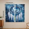 2pcs Bohemian Wolf & Snowy Mountain Dream Catcher Curtains - Digital Print   Polyester   Semi-Transparent   Machine Washable   Conte
