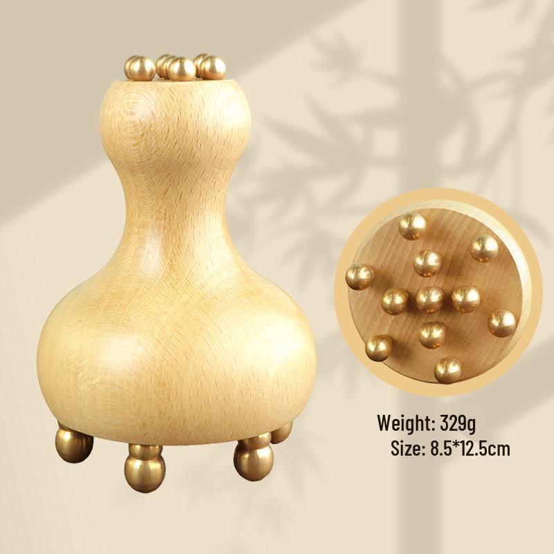 Meridian Gua Sha och Massageborste i Mässing för Kropp & Hårbotten