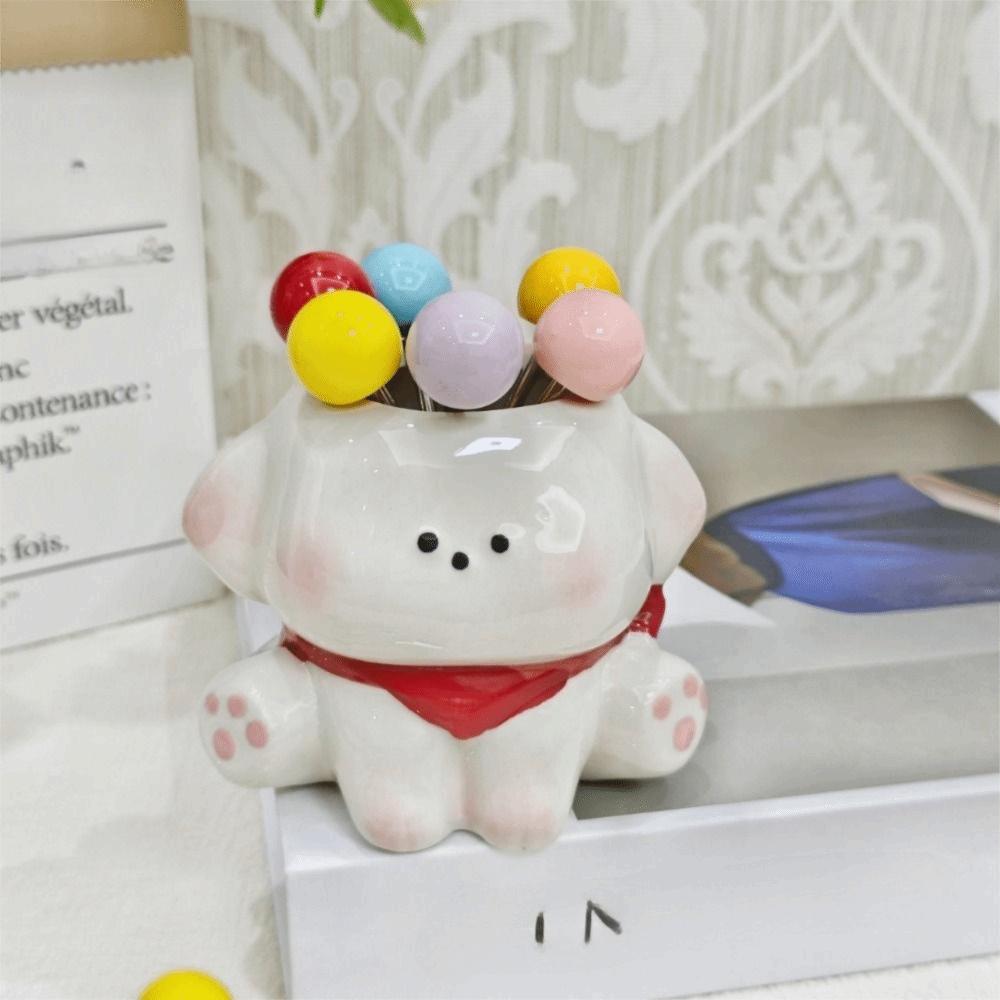 Storage Jar Dog Fruit Fork Set Cute Candy Fork Home Decoration Food Picks  Home Dessert
