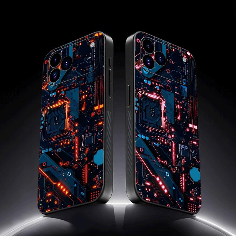 Custodia per Telefono Luminosa Circuito Stampato Cool Per Xiaomi 15T 14T 13T 12T Pro POCO F8 F7 Ultra X7 X8 Pro Vetro LED Flash Coperture Funda