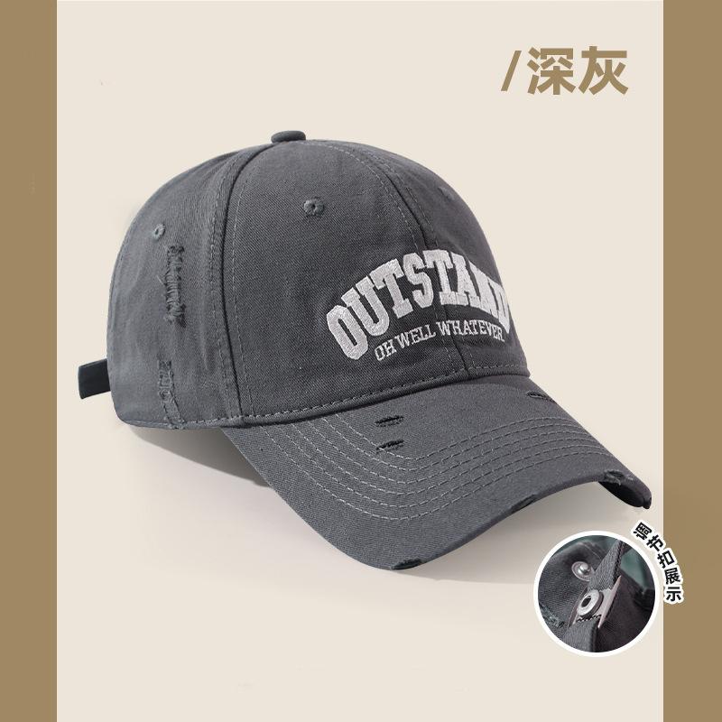 Vintage Worn Embroidered Baseball Cap Children's Summer Versatile Big Head Circumference Showing Face Small Sunshade Cap