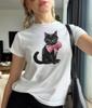 American retro YK millennial pomegranate pattern short-sleeved short T-shirt Spice Girl slim-fit front shoulder open-button top trendy
