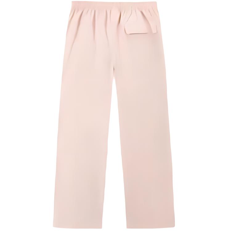 Anta Outdoor Series Solid Color Comfortable Wide Leg Water Resistant Versatile Knitted Sports Pants Women Bottoms Fusang-Pink 962526504-2