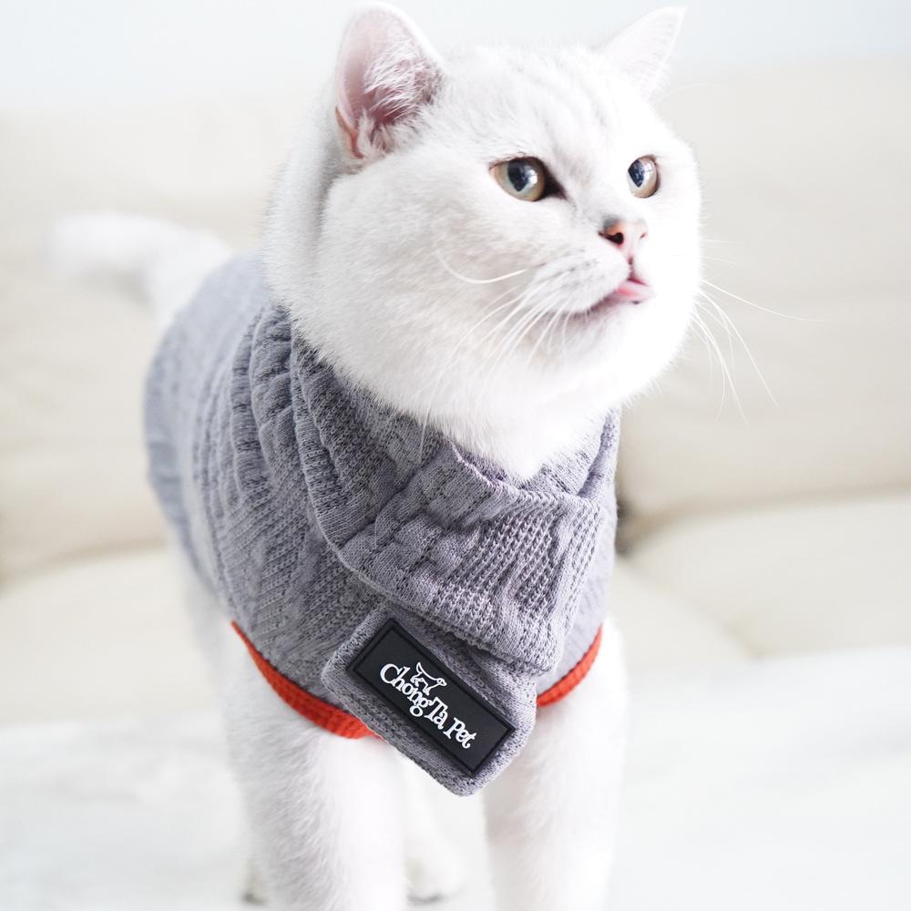 Winter warm cat clothes retro sweater puppet German pet sweater cold-proof autumn and winter models anti-hair loss