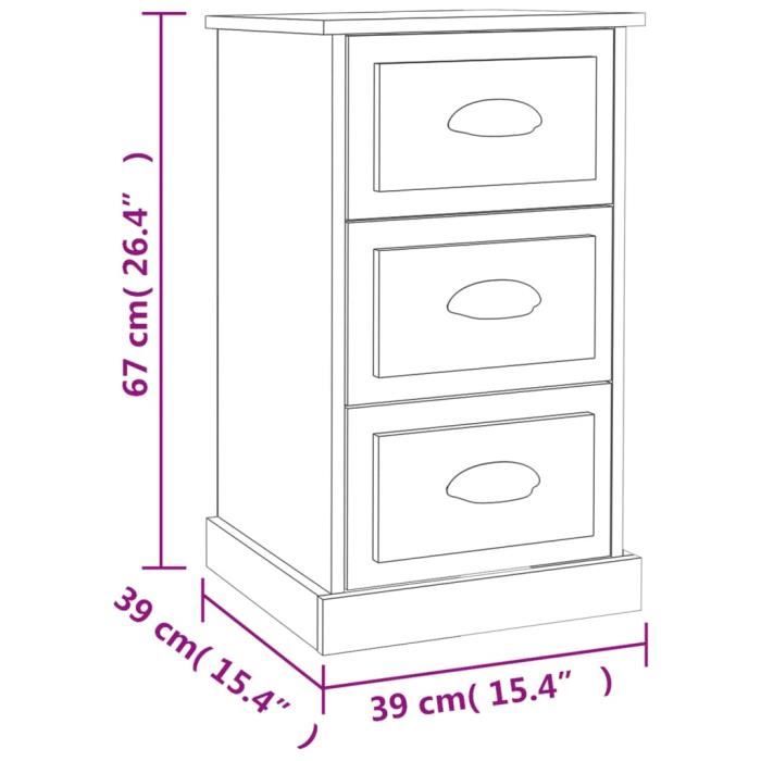 VidaXL Bedside Table Concrete Grey 39x39x67 Cm Engineered Wood 816164