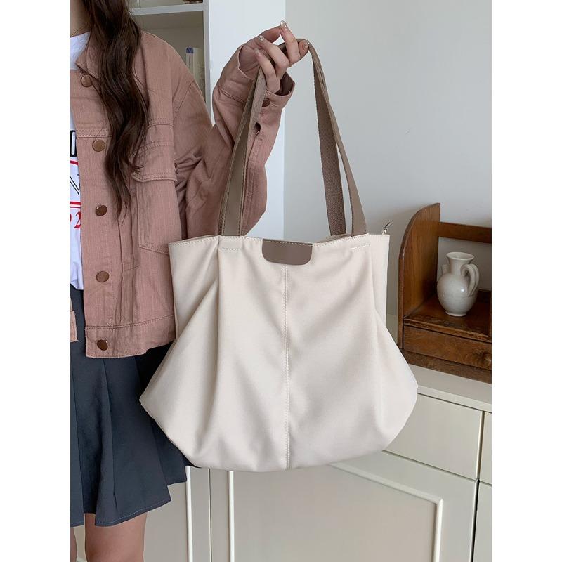 Casual Versatile Shoulder Bag New Large-capacity Canvas Bag Tote Bag Female College Students Class Commuter Bag Tide