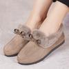 Women's Autumn Winter Warm Cloth Shoes Large Size Embroidered Cotton Shoes Soft Bottom Plush Anti-skid Cotton Boots Slip-on Edamame Shoes