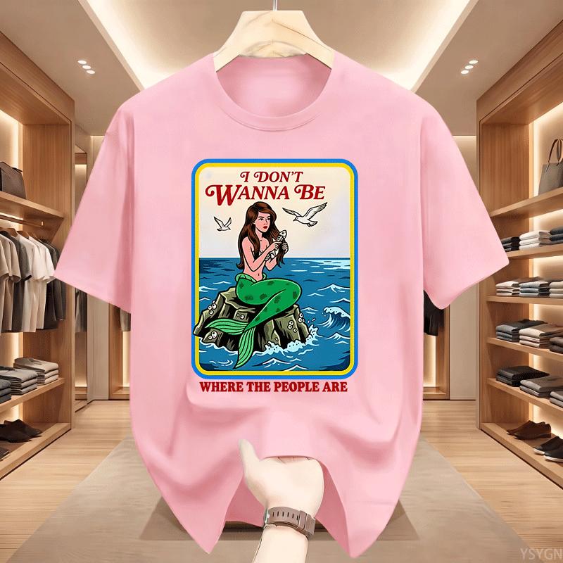 I Dont Wanna Be Where The People Are T Shirt Ocean Lover Tshirt Beach Aesthetic Tee Unisex Short Sleeve Round Neck Tshirts Tops