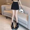 Black A-line Mini Skort for Women - Versatile, High-end Spring/Summer 2024 Fashion.