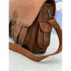 Men Genuine Brownish Leather Vintage Laptop Messenger Briefcase Bag Satchel